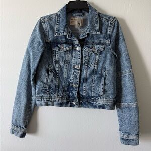 NWT Free People We The Free Rumors Denim Jacket Size XS in Acid Wash Blue